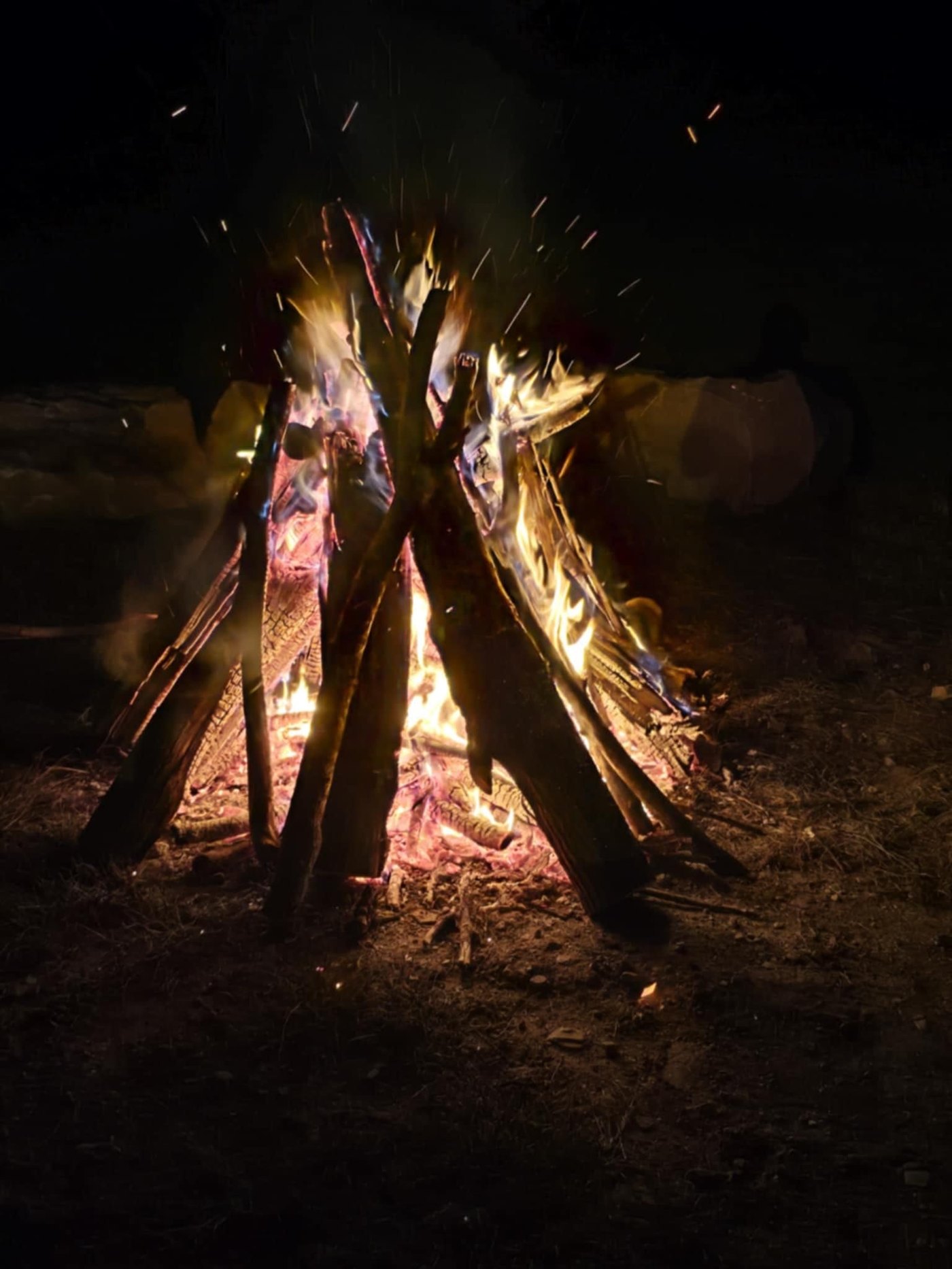 Bonfire on a night at the cellars